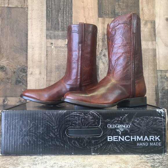 Old Gringo Benchmark MK2294-2 Lampasas 10” Brown Cowboy Boots Mens 9 D - Picture 1 of 12